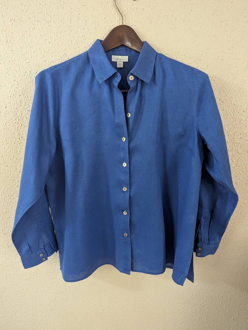 Women's J.Jill 100% Linen Blue Blouse Size Small